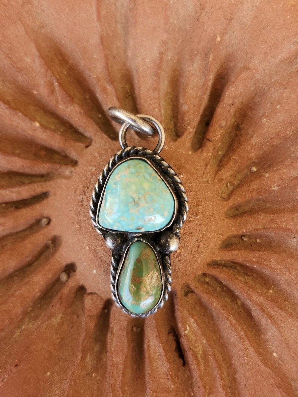 Native American Sterling Silver Turquoise Mushroom Pendant Charm Necklace 🍄